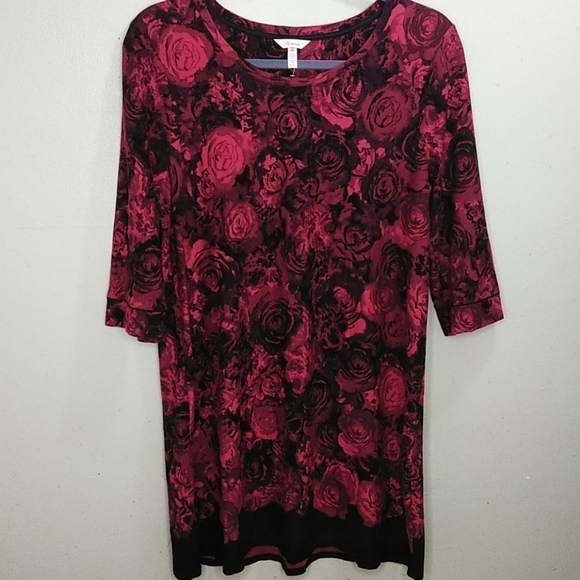 SOMA Rose Print 3/4 Sleeve Nightgown XXL NWOT